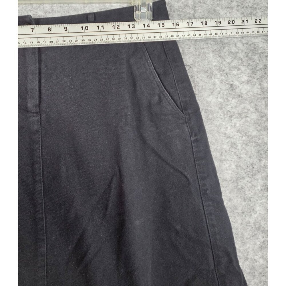 L.L. Bean Women’s Classic Fit Skirt Black Size 8 Button Front Preppy Academia - Picture 3 of 9